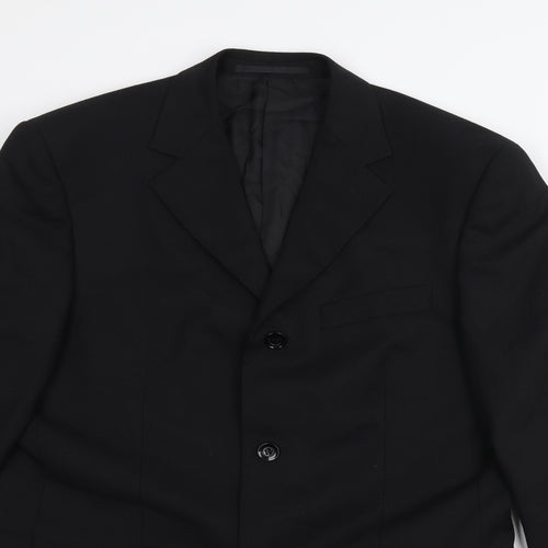 REMUS Mens Black   Jacket Suit Jacket Size 38