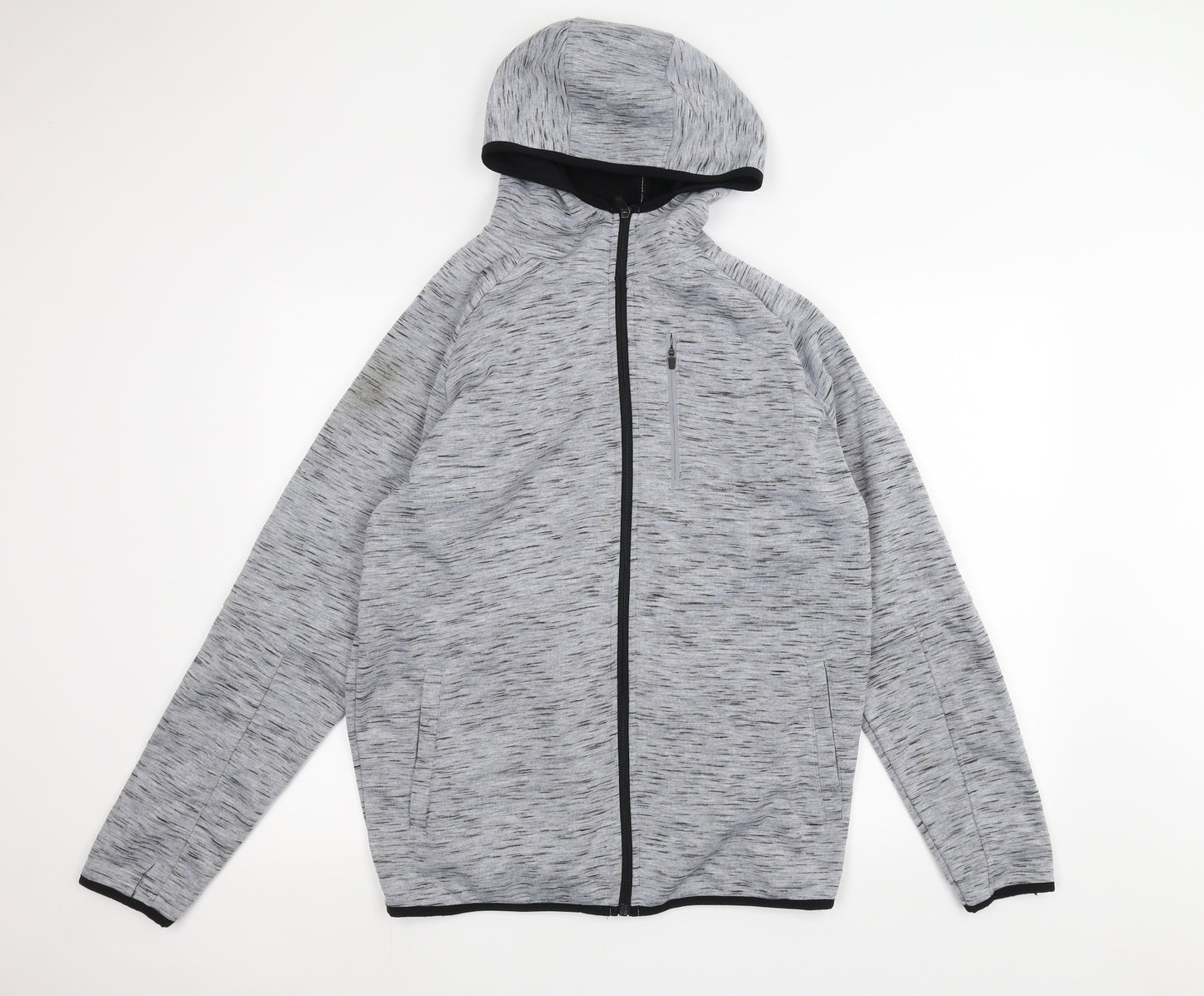 Workout Mens Grey   Full Zip Hoodie Size L