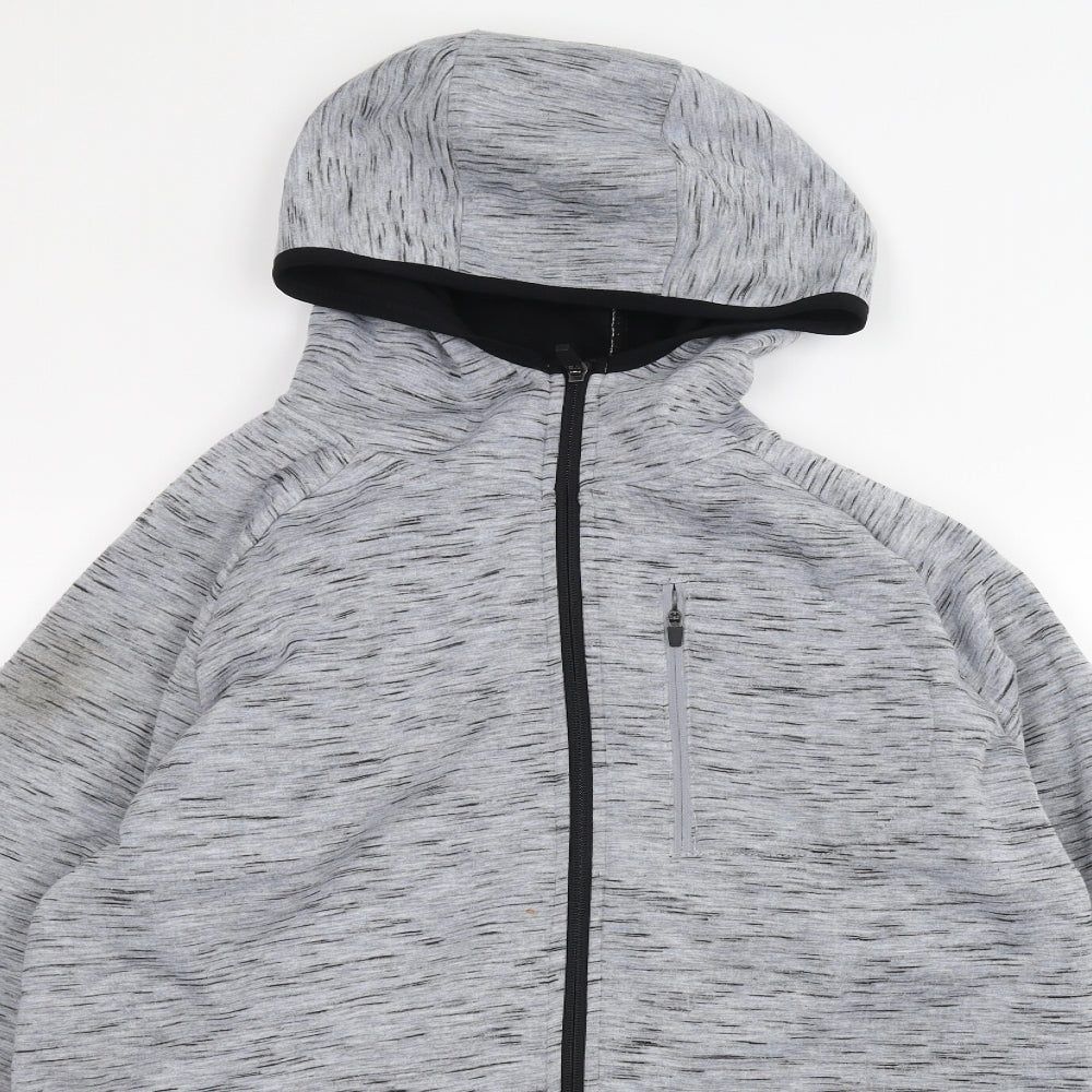 Workout Mens Grey   Full Zip Hoodie Size L