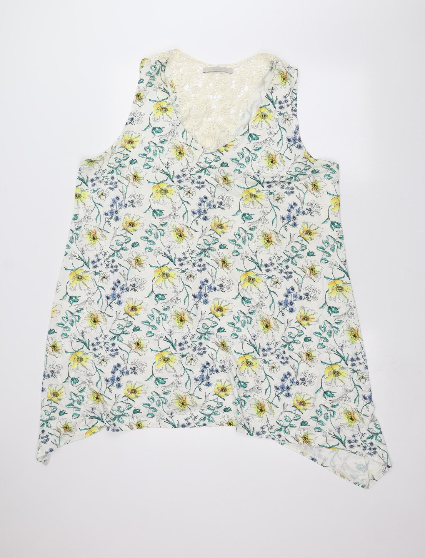 George Womens White Floral  Basic T-Shirt Size 20