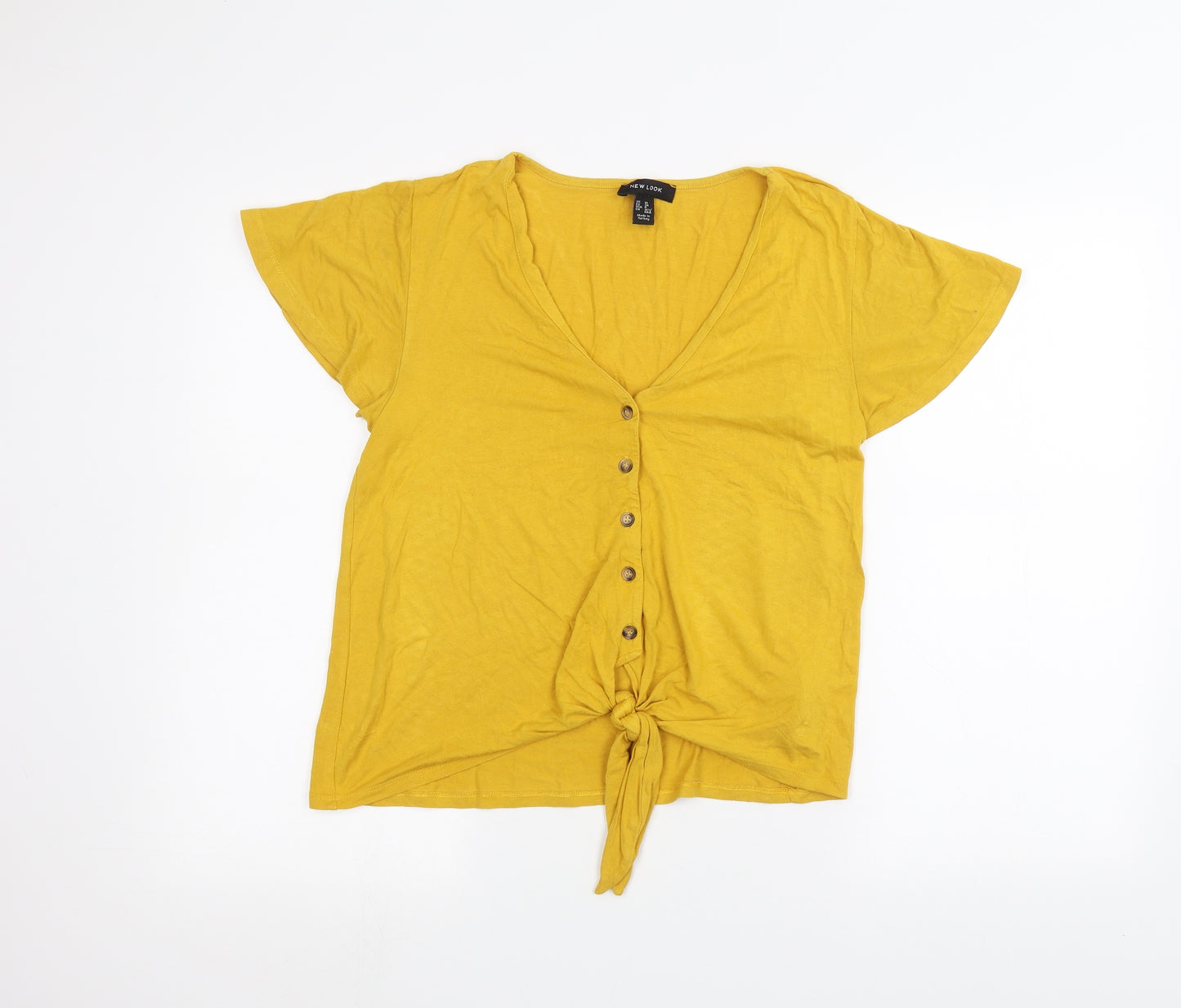 New Look Womens Yellow   Basic T-Shirt Size 10