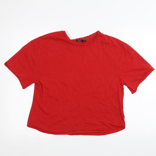 Boohoo Womens Red   Basic T-Shirt Size L