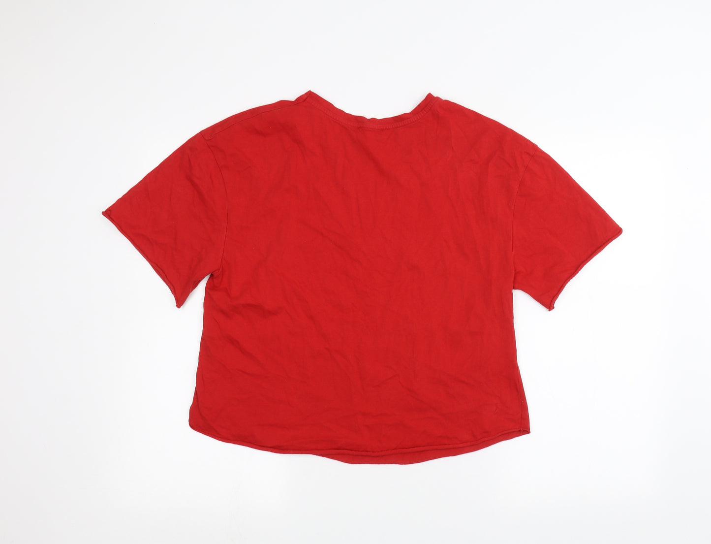 Boohoo Womens Red   Basic T-Shirt Size L