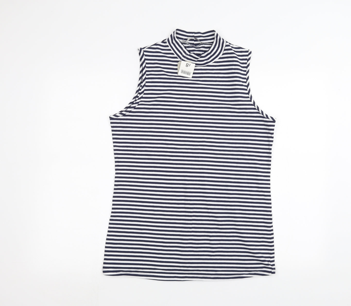 George Womens Blue Striped  Basic T-Shirt Size 16