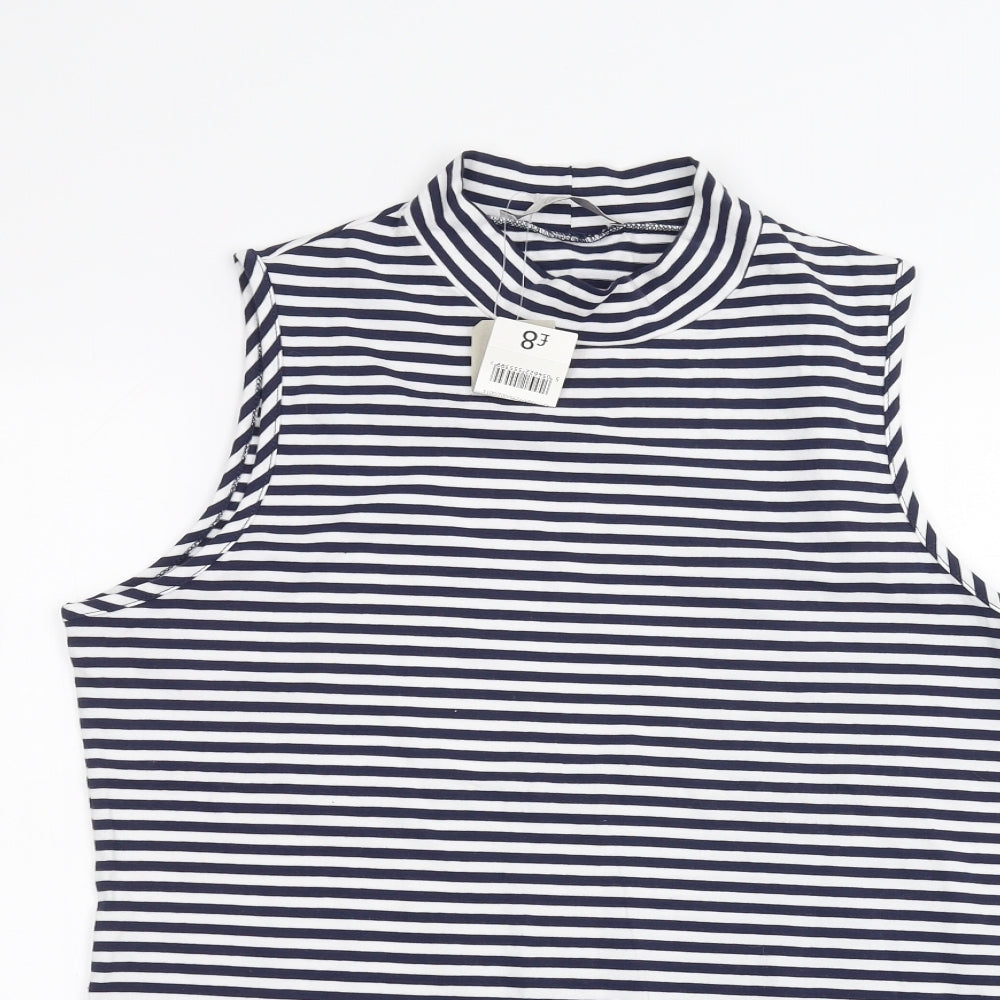 George Womens Blue Striped  Basic T-Shirt Size 16