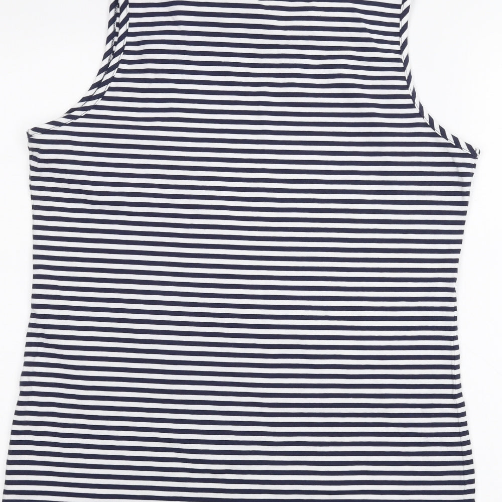 George Womens Blue Striped  Basic T-Shirt Size 16