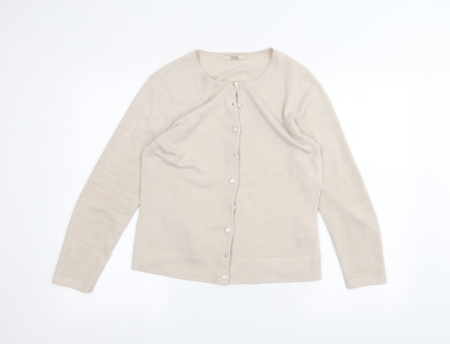 Marks and Spencer Womens White   Cardigan Jumper Size 10