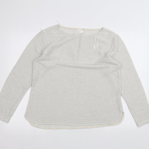 H&M Womens White   Pullover Jumper Size M