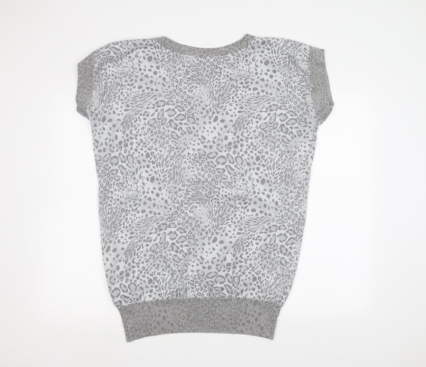 Preworn Womens White Animal Print  Pullover Jumper Size 12