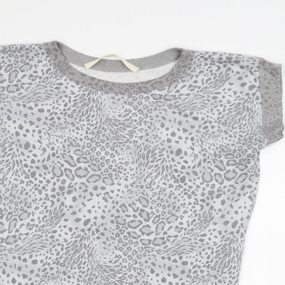 Preworn Womens White Animal Print  Pullover Jumper Size 12