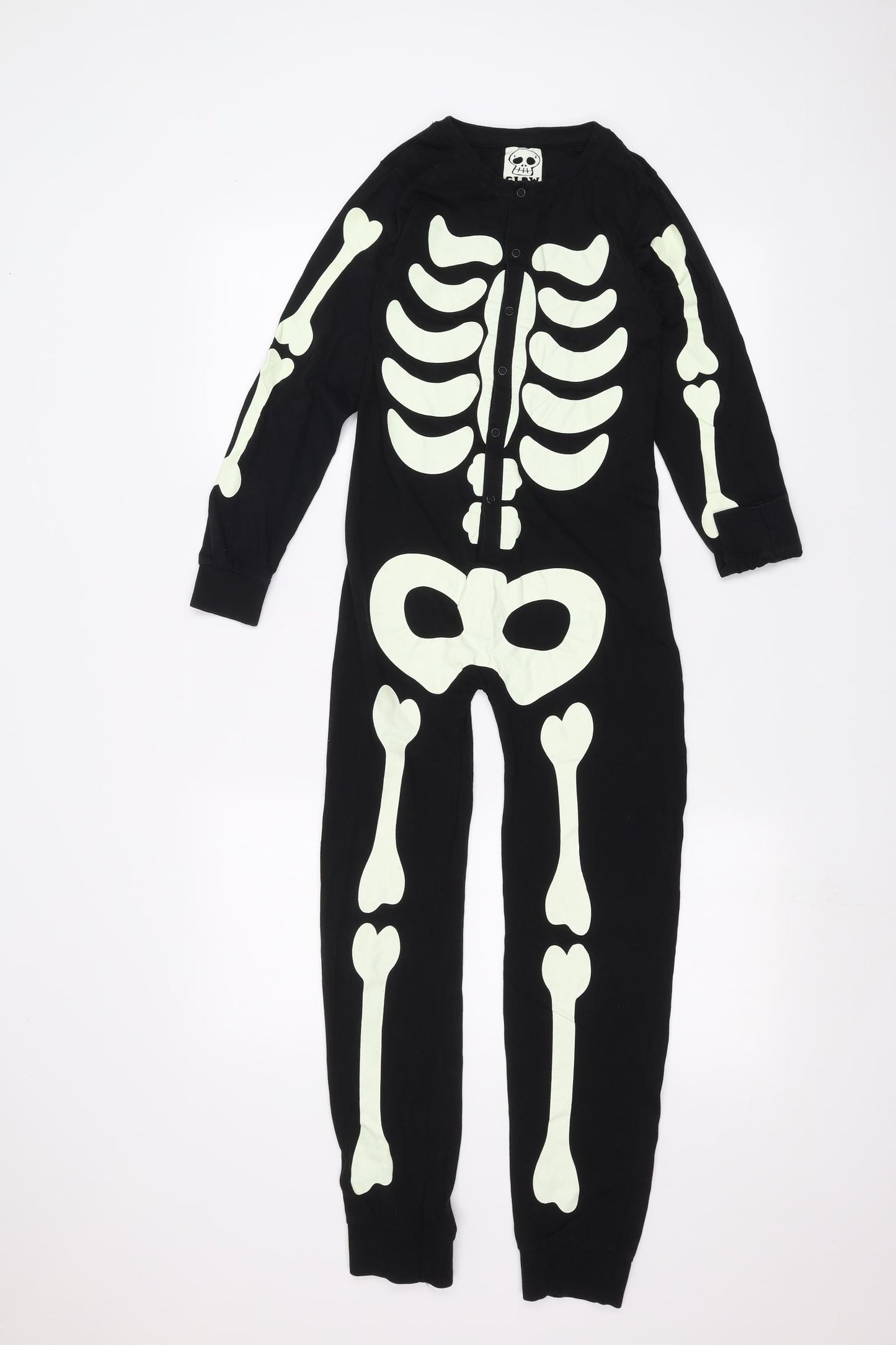Glow in the dark Boys Black Solid   One Piece Size 9-10 Years  - glow in the dark