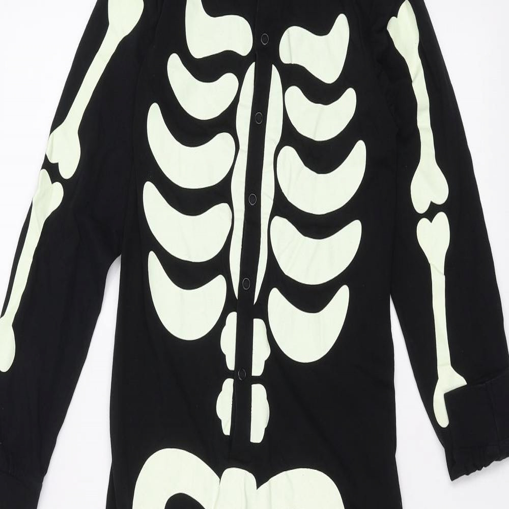 Glow in the dark Boys Black Solid   One Piece Size 9-10 Years  - glow in the dark