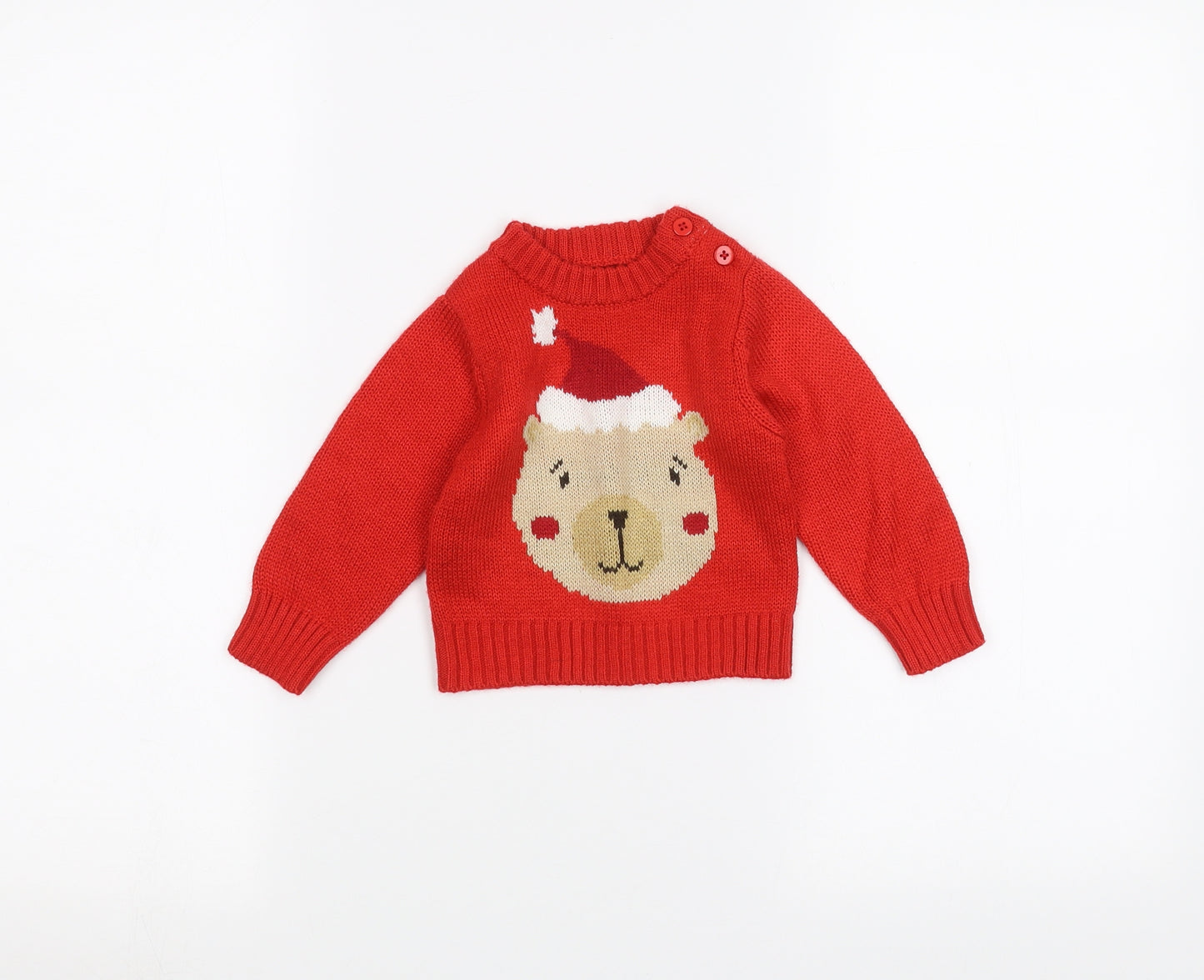 Preworn Baby Red   Pullover Jumper Size 3-6 Months  - Christmas