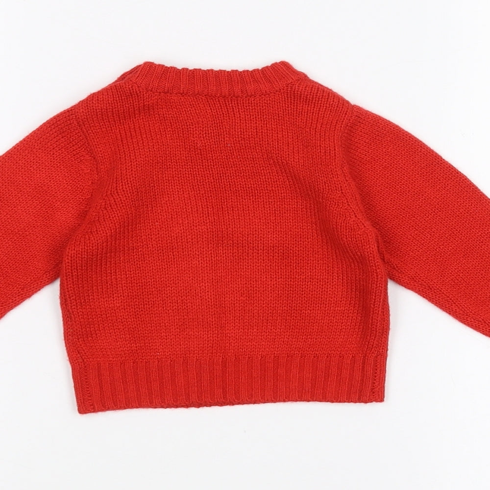 Preworn Baby Red   Pullover Jumper Size 3-6 Months  - Christmas