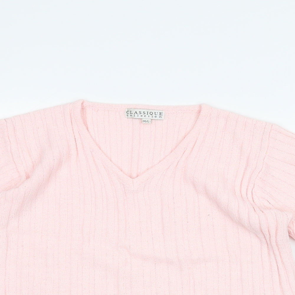 Classique Womens Pink   Pullover Jumper Size M