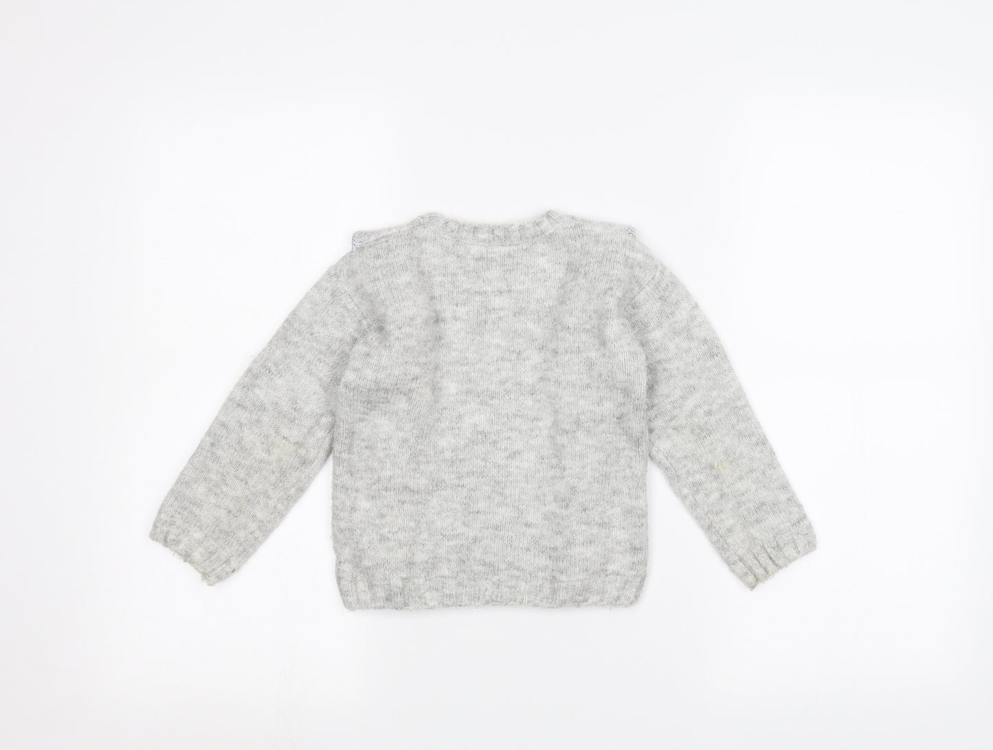 Matalan Girls Grey   Pullover Jumper Size 3-4 Years
