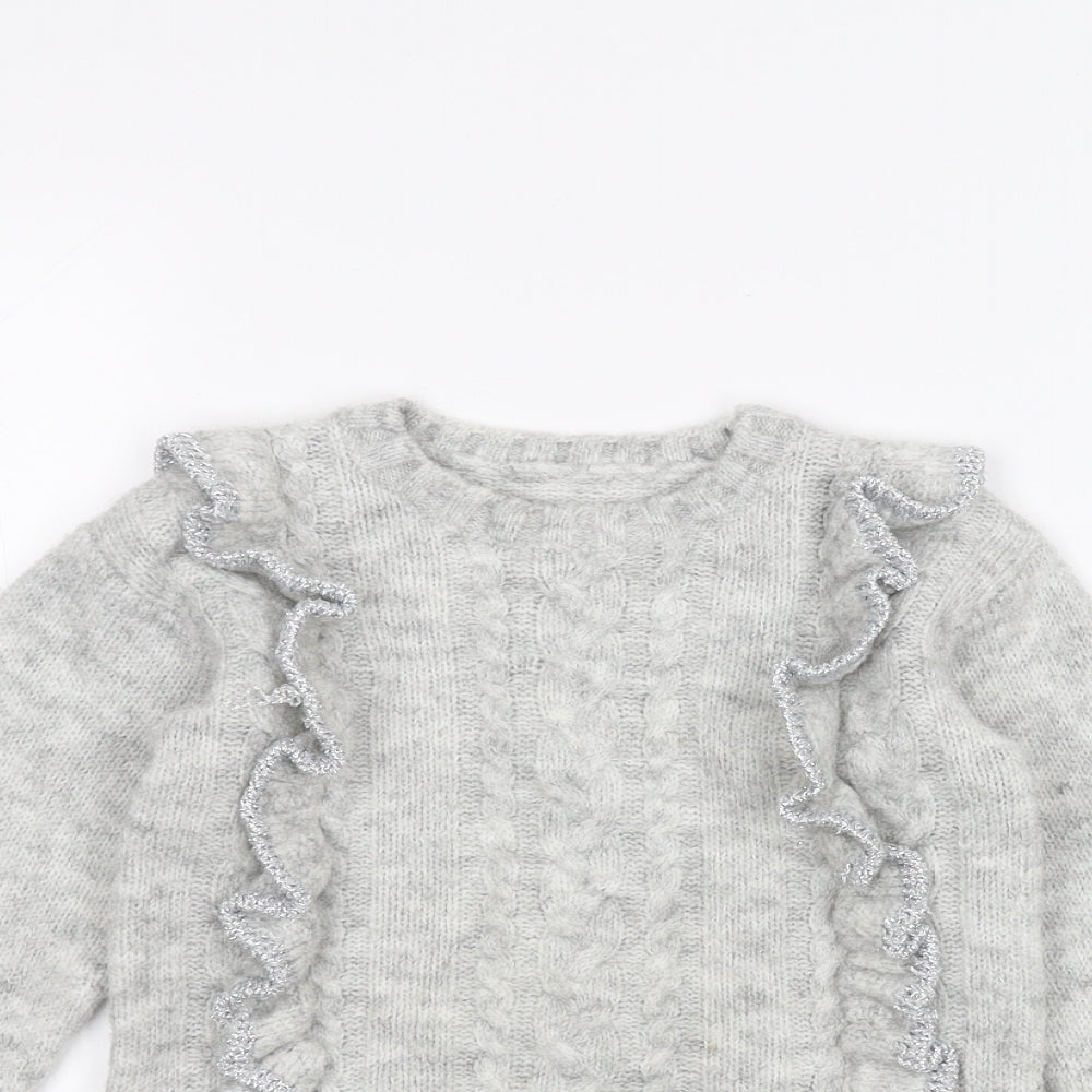 Matalan Girls Grey   Pullover Jumper Size 3-4 Years
