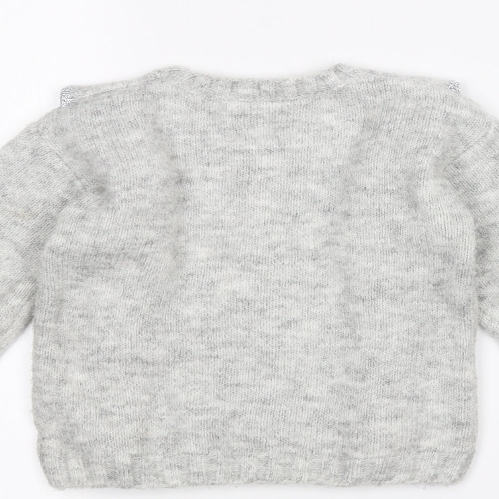 Matalan Girls Grey   Pullover Jumper Size 3-4 Years
