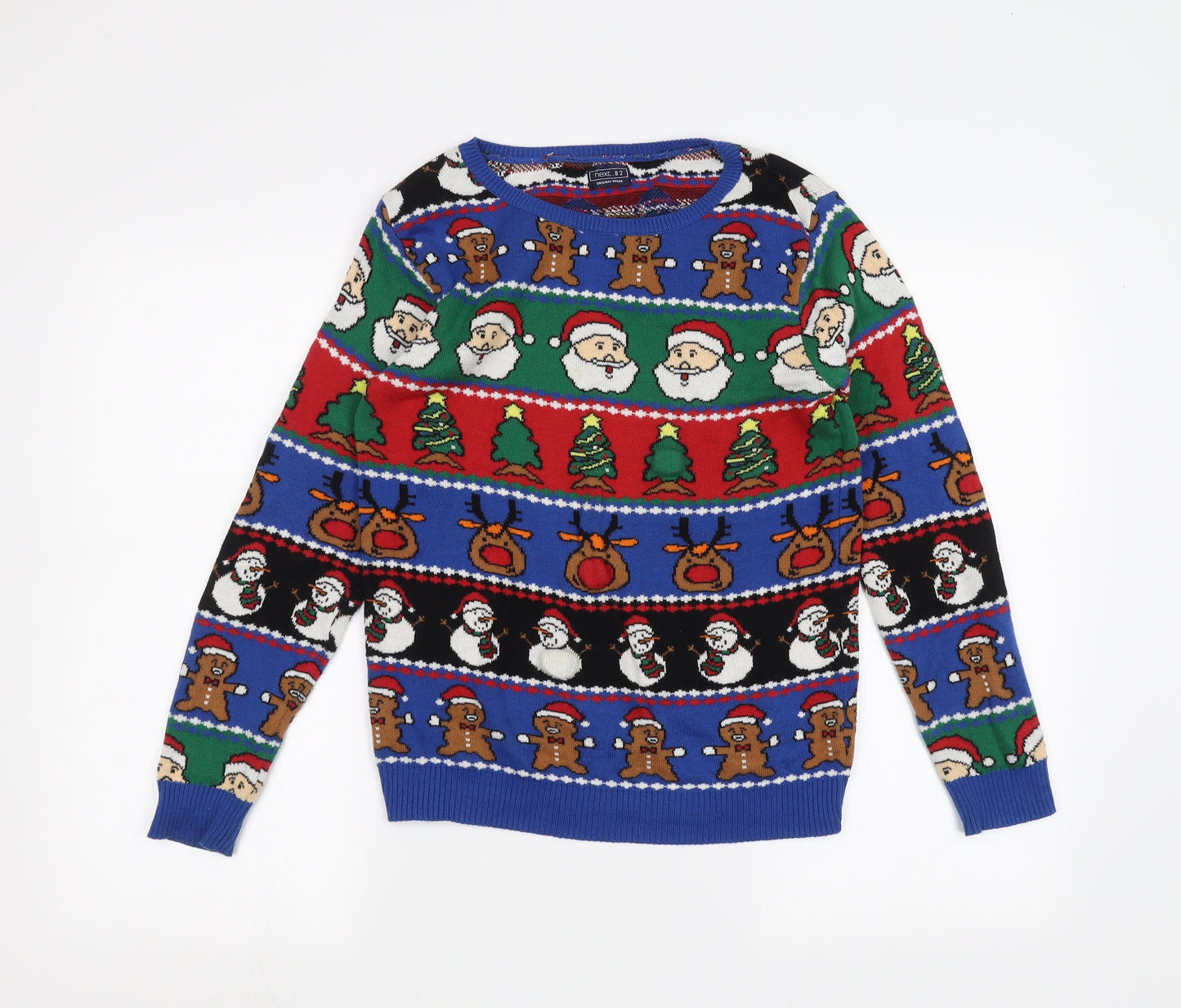 NEXT Boys Blue Striped  Pullover Jumper Size 11 Years  - Christmas