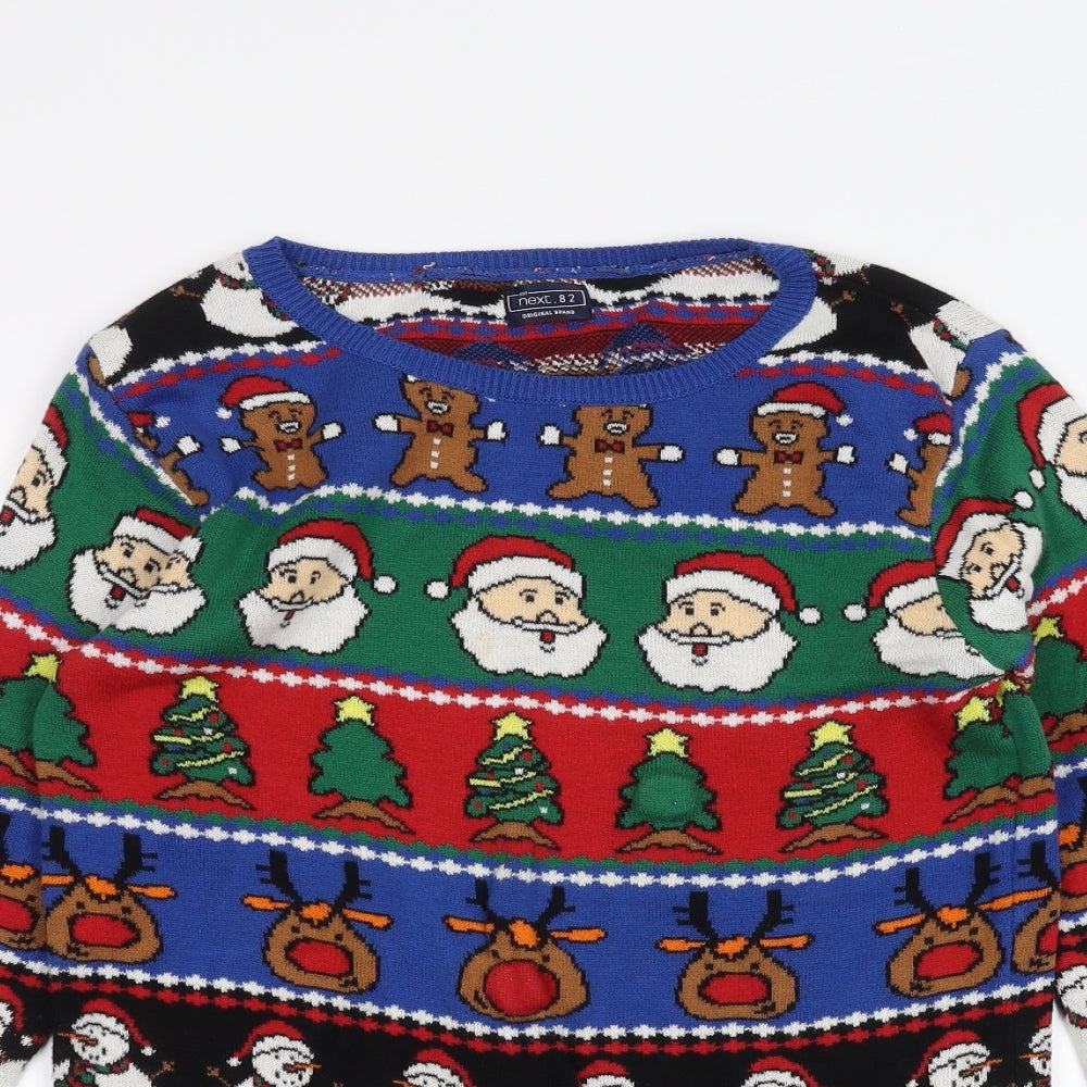 NEXT Boys Blue Striped  Pullover Jumper Size 11 Years  - Christmas
