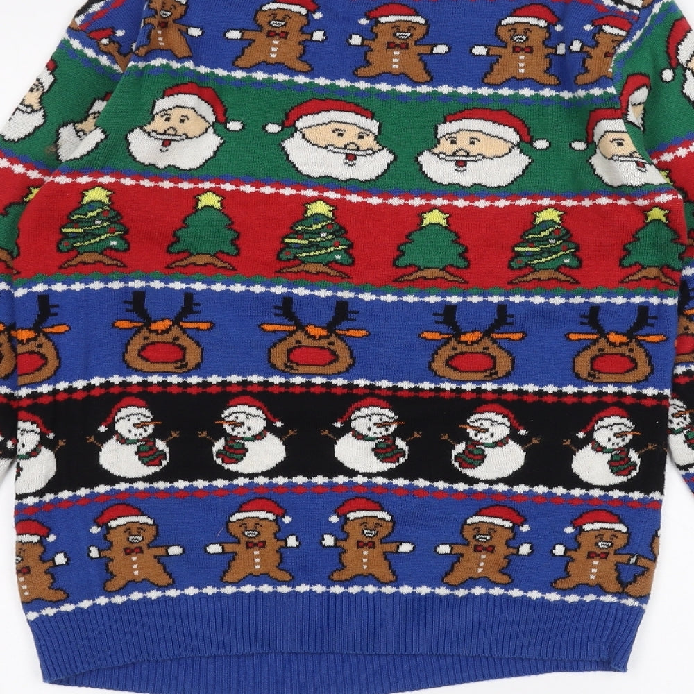 NEXT Boys Blue Striped  Pullover Jumper Size 11 Years  - Christmas