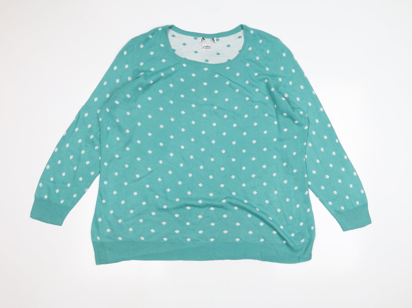 Preworn Womens Blue Polka Dot  Pullover Jumper Size 16