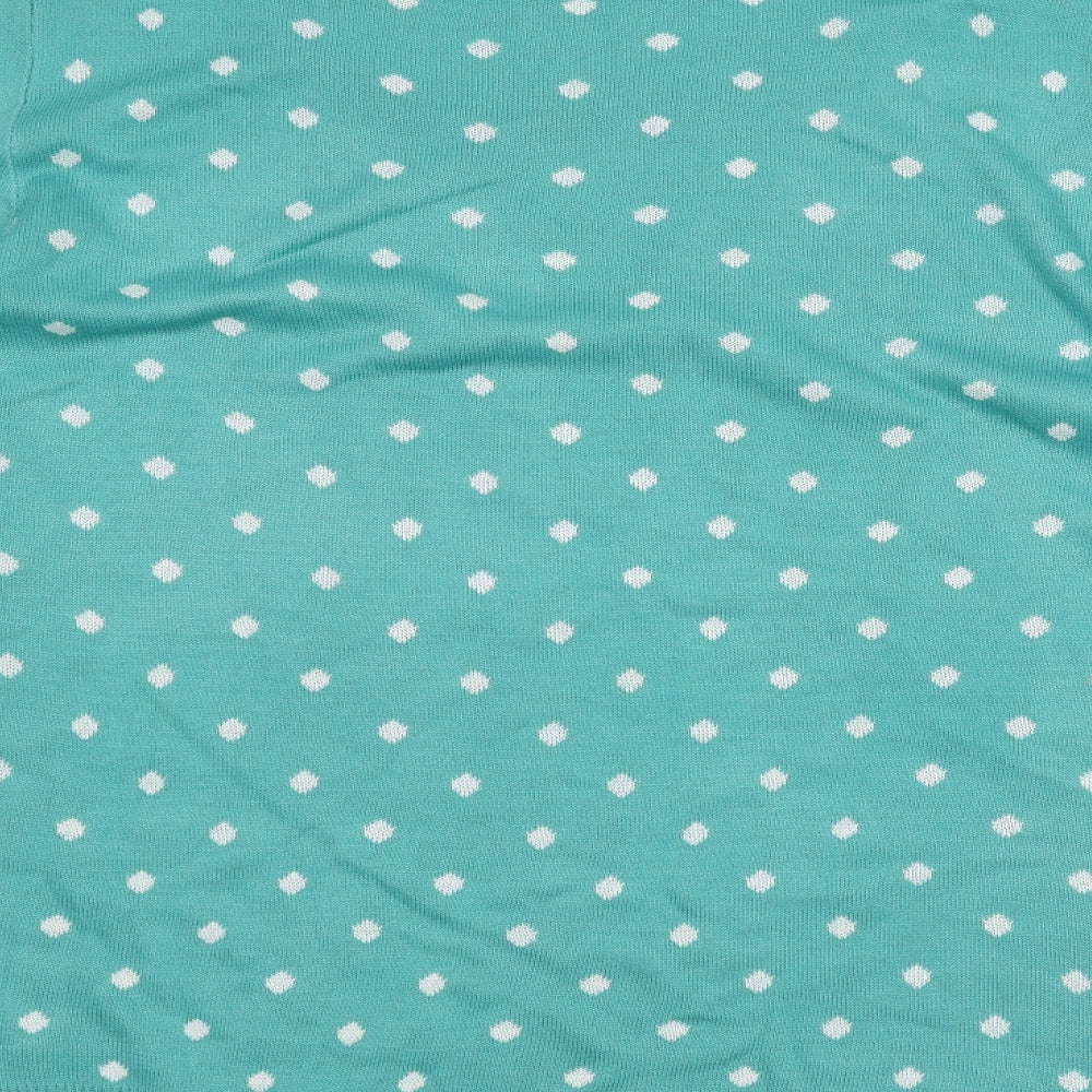 Preworn Womens Blue Polka Dot  Pullover Jumper Size 16
