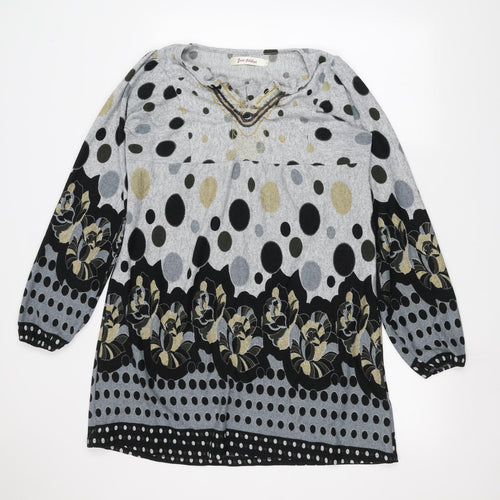 Just Addict Womens Grey Polka Dot  Pullover Jumper Size L