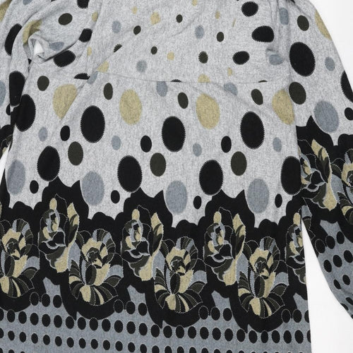Just Addict Womens Grey Polka Dot  Pullover Jumper Size L