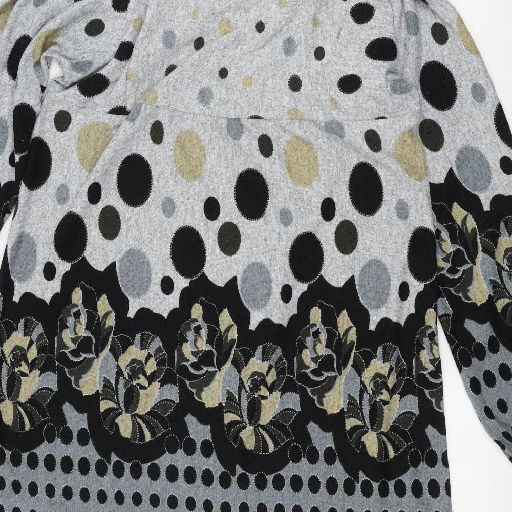 Just Addict Womens Grey Polka Dot  Pullover Jumper Size L
