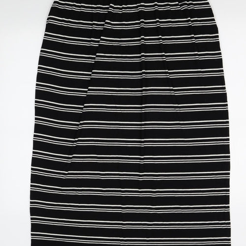 Primark Womens Black Striped  Maxi Skirt Size 14