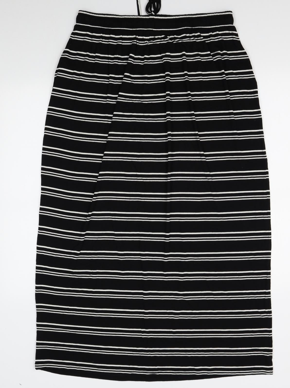 Primark Womens Black Striped  Maxi Skirt Size 14