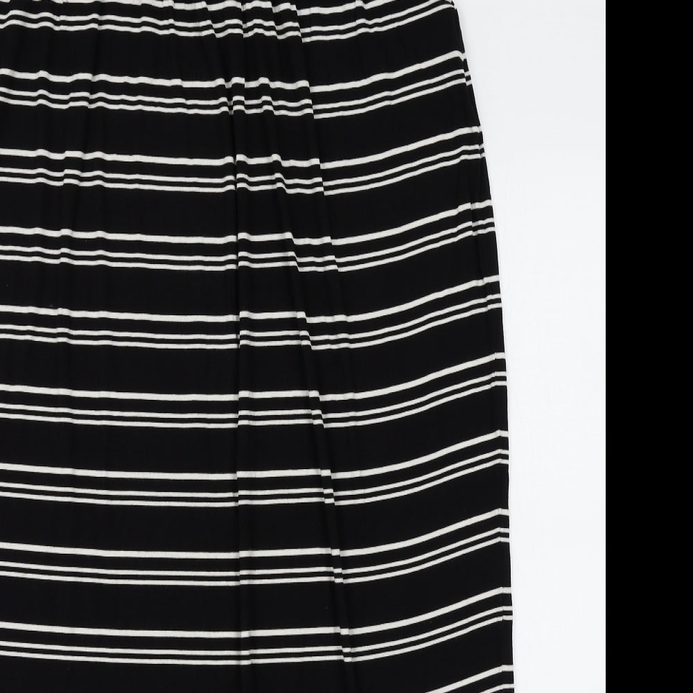 Primark Womens Black Striped  Maxi Skirt Size 14