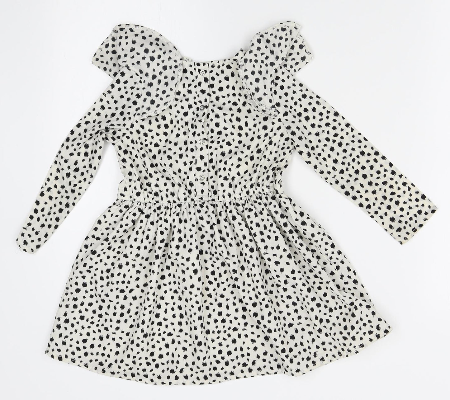 River Island Girls White Animal Print  Fit & Flare  Size 2-3 Years