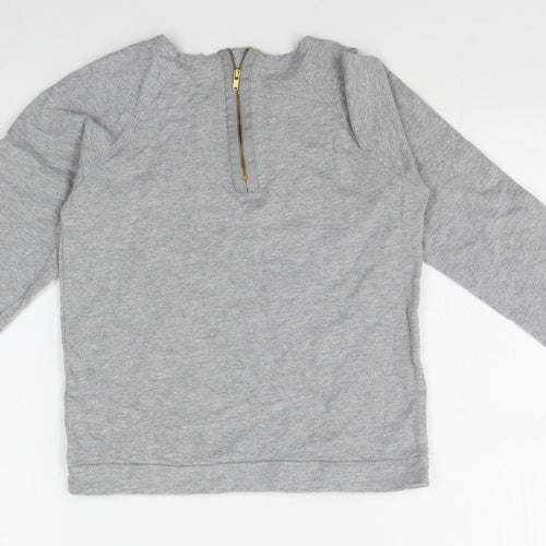 TU Girls Grey   Pullover Jumper Size 11 Years  - embellished collar