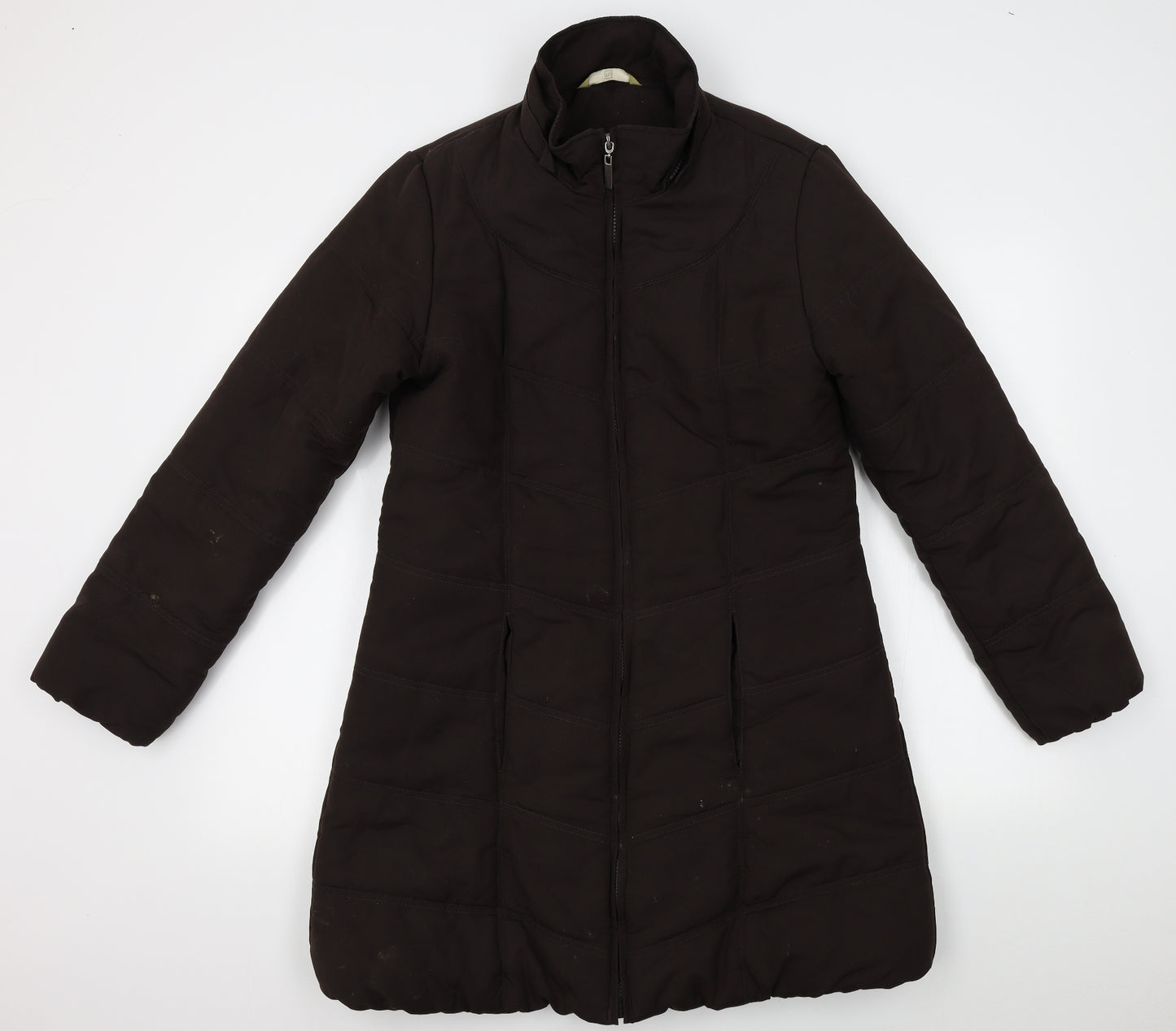TU Womens Brown   Overcoat Coat Size 12