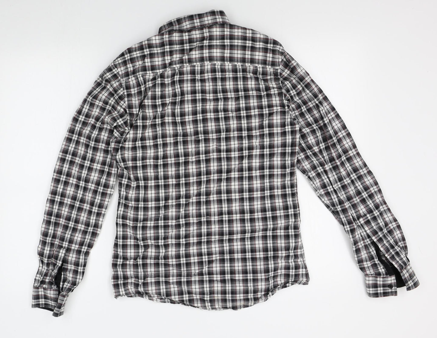 Topman Mens Grey Plaid   Button-Up Size S