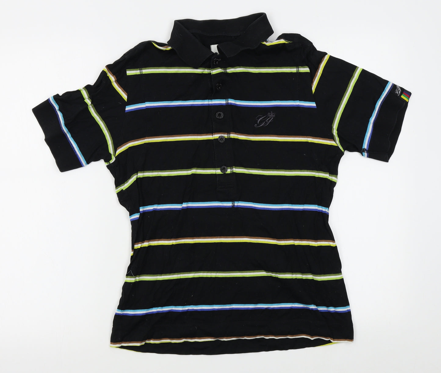 Gio-Goi Mens Black Striped   Polo Size S