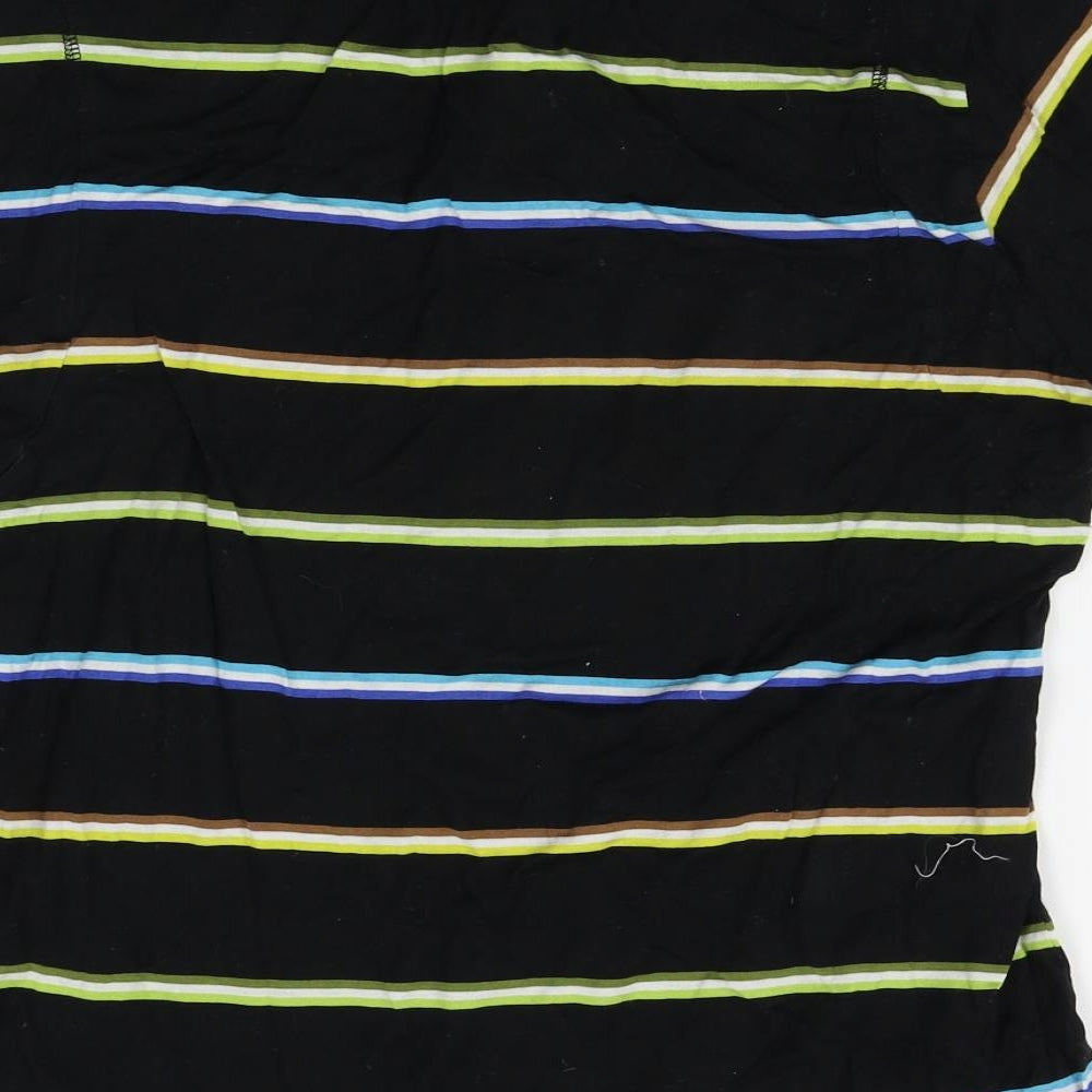 Gio-Goi Mens Black Striped   Polo Size S