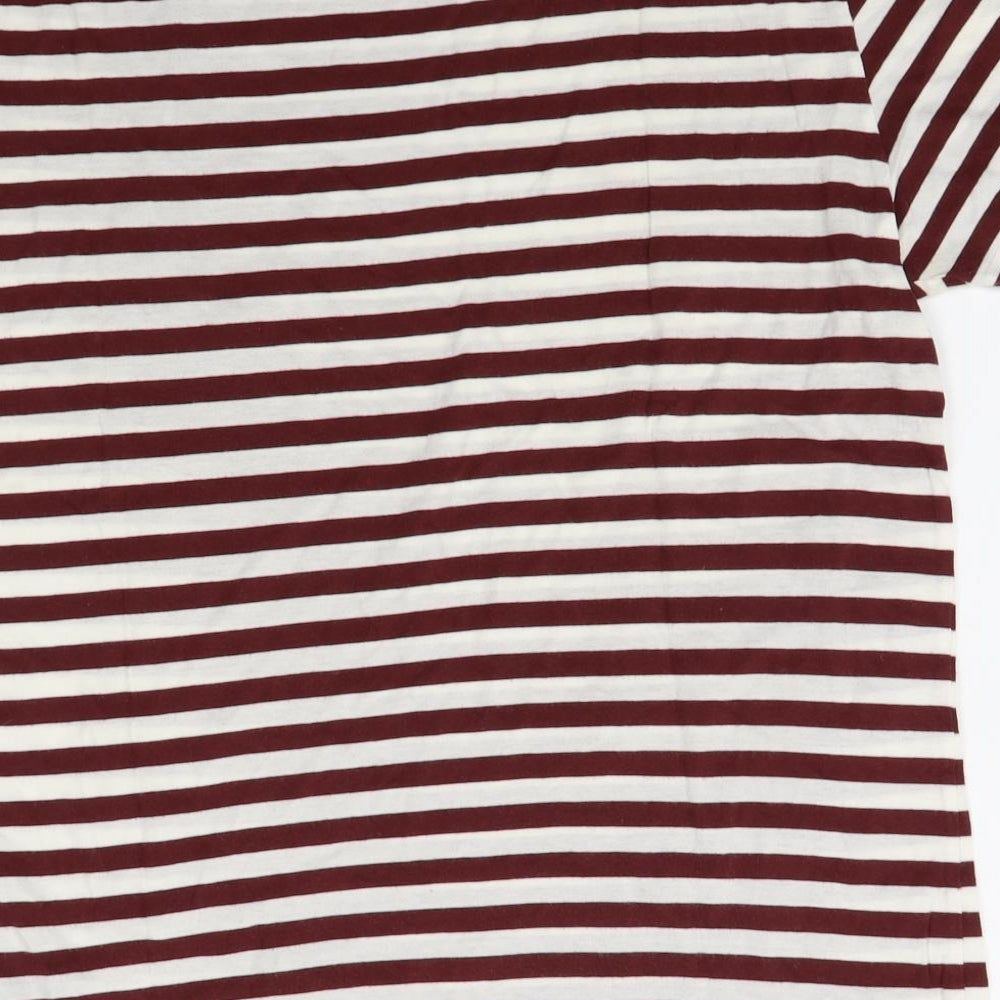 All Saints Mens Red Striped   T-Shirt Size M