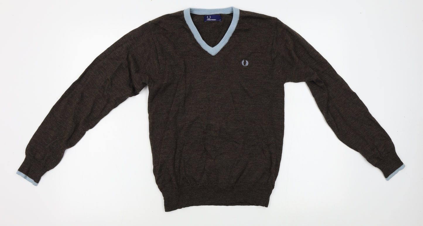 Fred Perry Mens Brown   Pullover Jumper Size S