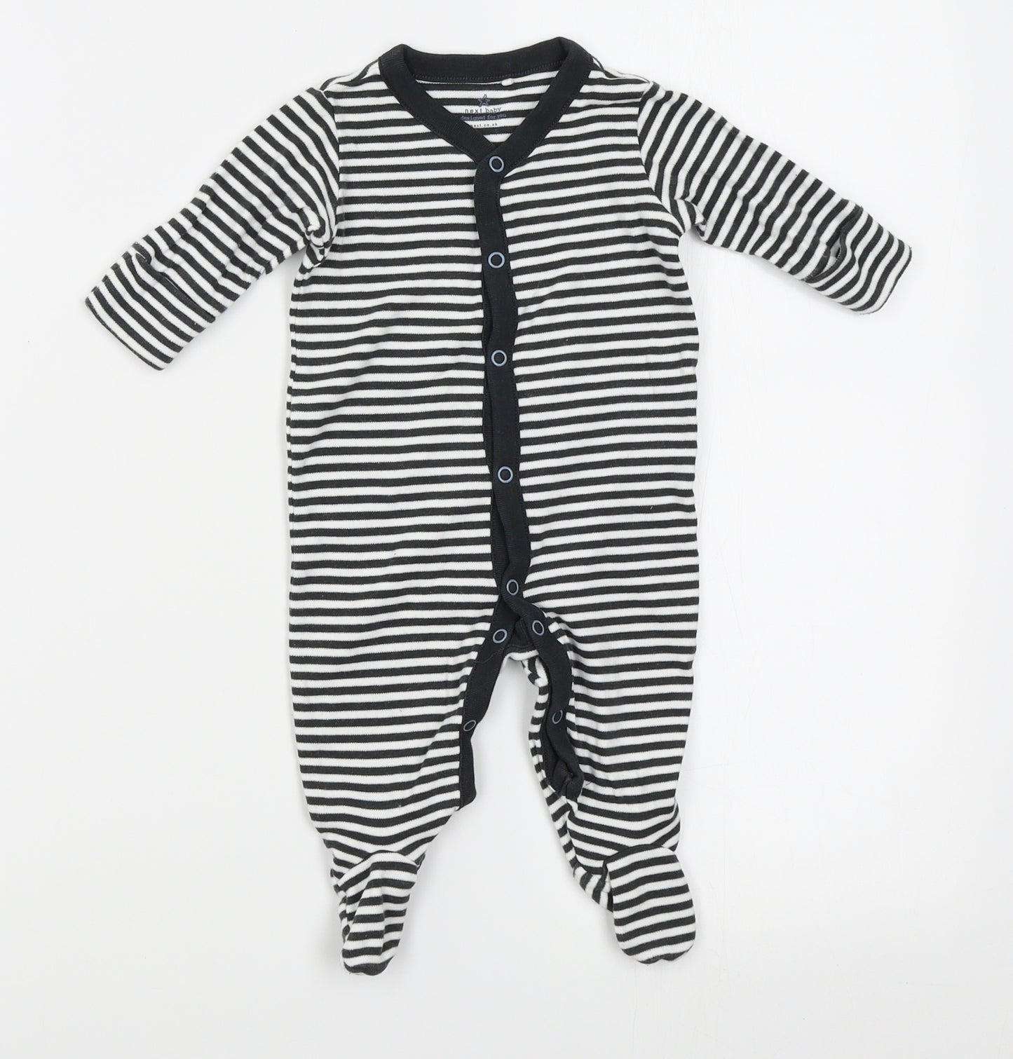 NEXT Baby White Striped  Babygrow One-Piece Size 0-3 Months