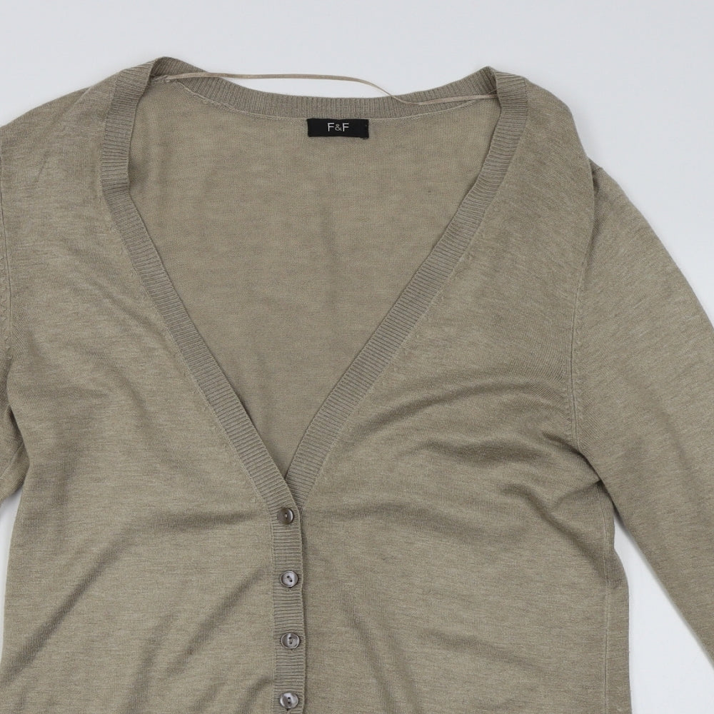 F&F Womens Beige   Cardigan Jumper Size 12
