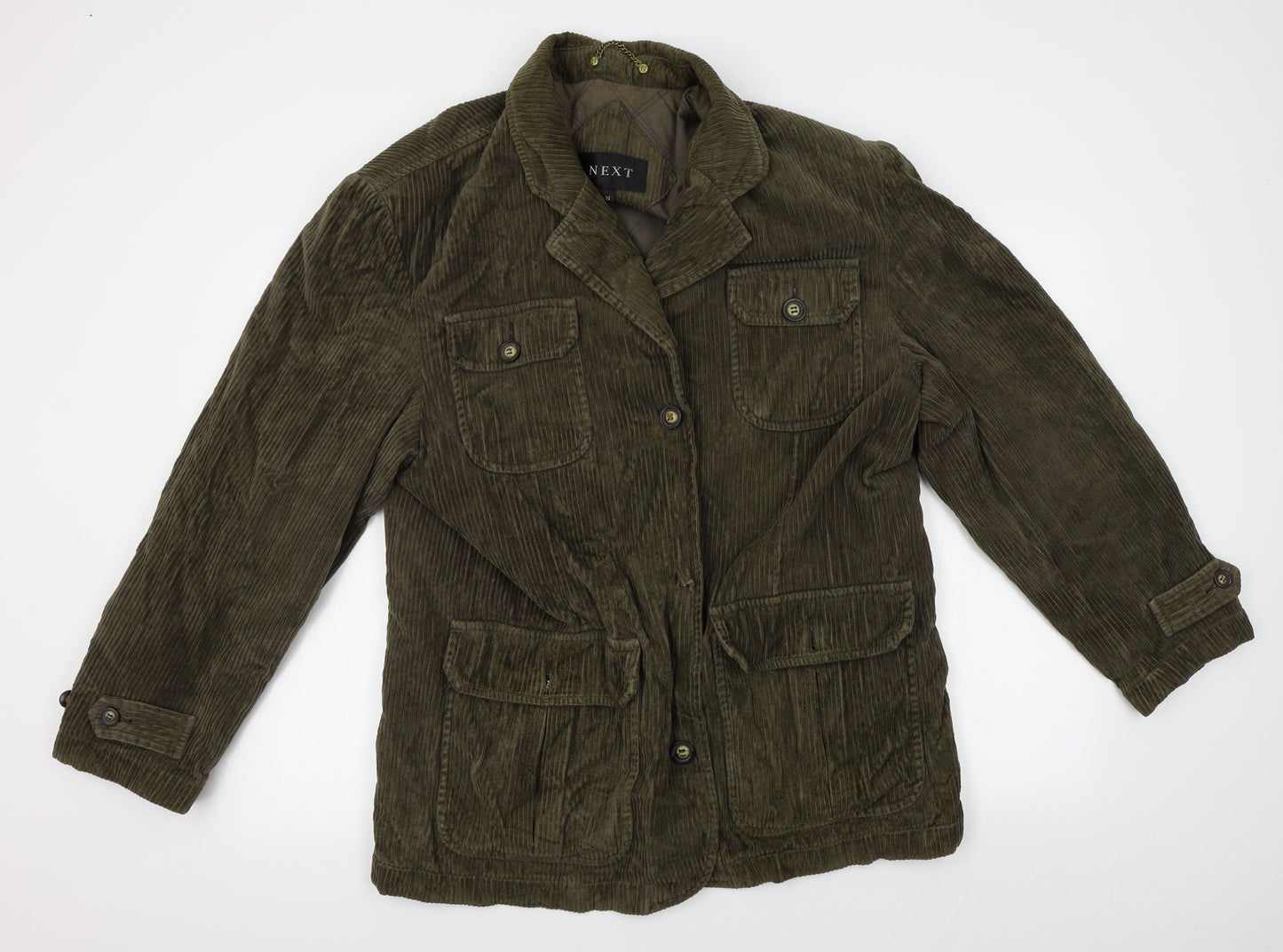 NEXT Mens Green  Corduroy Pea Coat Coat Size M