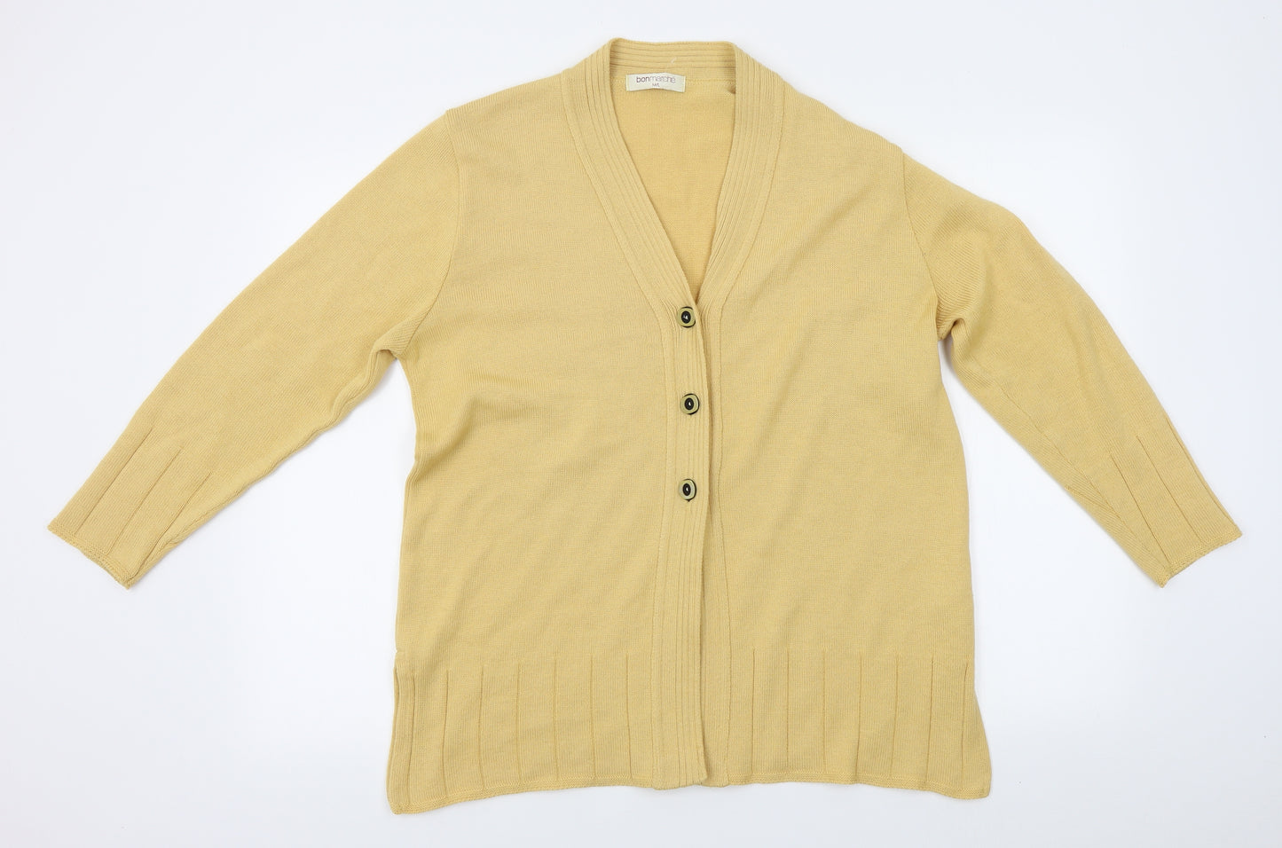 bonmarche Womens Yellow   Cardigan Jumper Size M