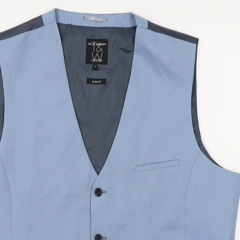 Matalan Mens Blue   Jacket Suit Waistcoat Size L