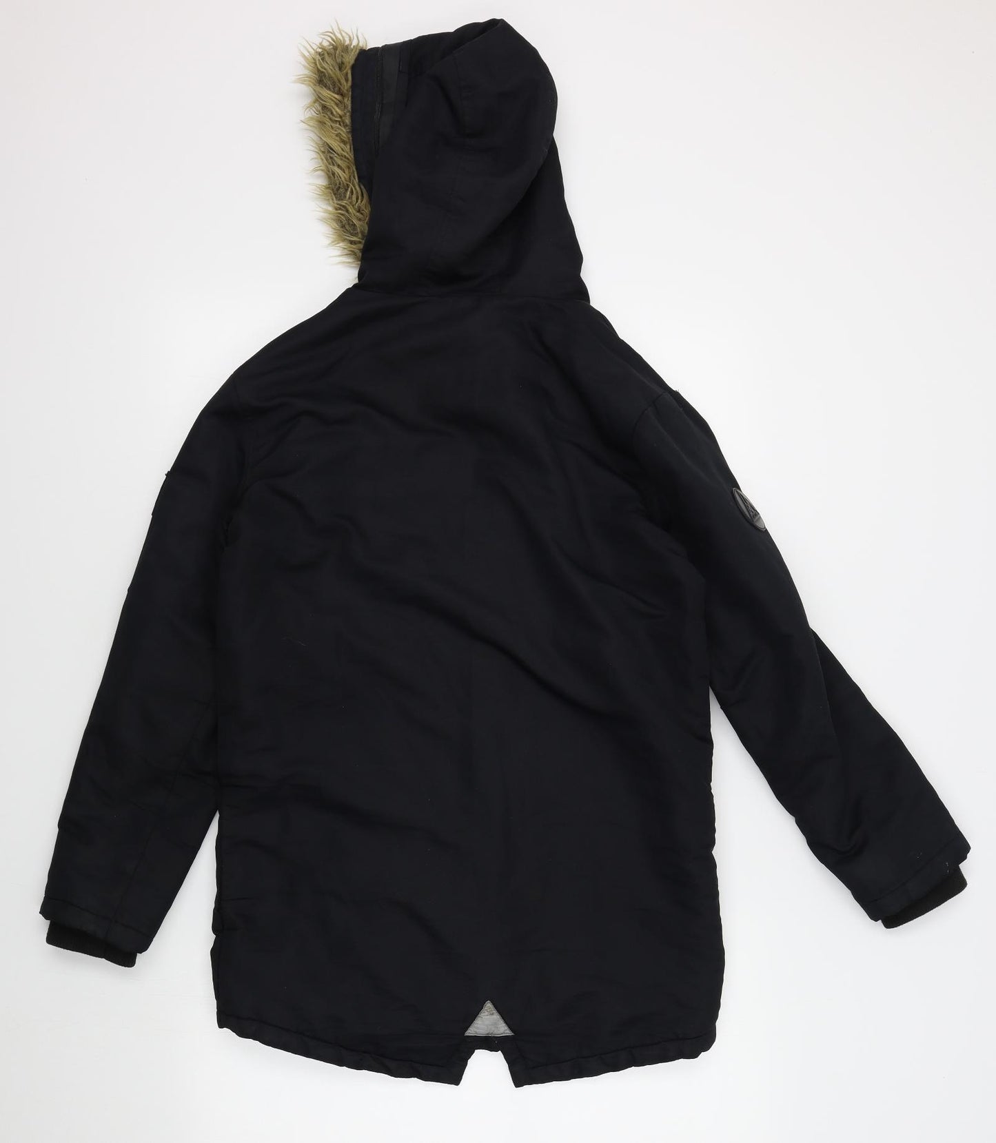 Primark Boys Black   Parka Coat Size 12-13 Years