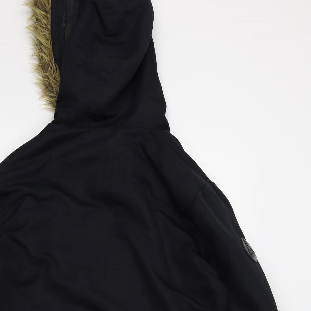Primark Boys Black   Parka Coat Size 12-13 Years