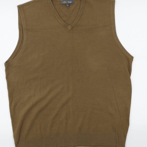 M&S Mens Beige   Vest Jumper Size XL