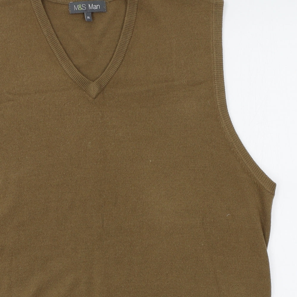 M&S Mens Beige   Vest Jumper Size XL